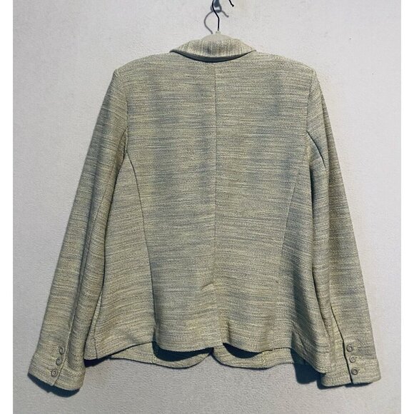 Cabi Blazer Womens 14 Lemon Zest Stretch Tweed Pockets Button Preppy Academia - Picture 4 of 7